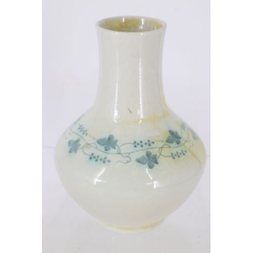 437 - 21cm Ruskin vase with yellow,  green vine dated 1915