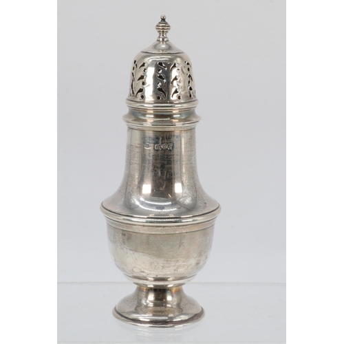 34 - Silver hallmarked sifter, approx. 89g (including filled base)