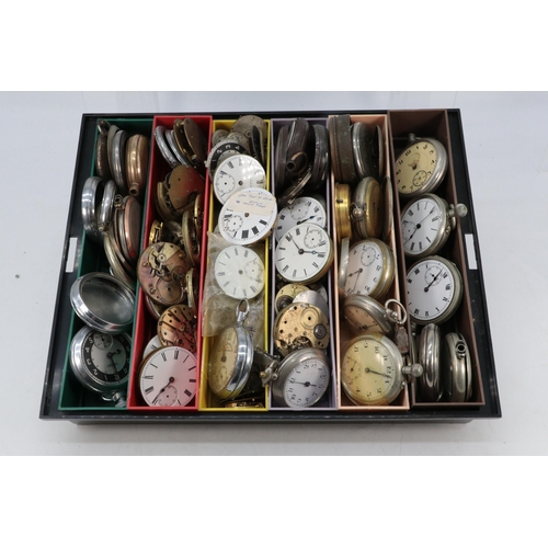 A selection of assorted pocket watches, all deemed as spares and repairs together with movements, ca