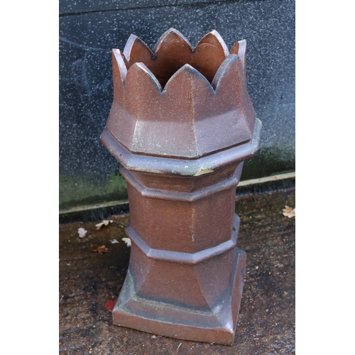 21 - Salt glazed chimney pot measures approx 32inch tall (some damage)