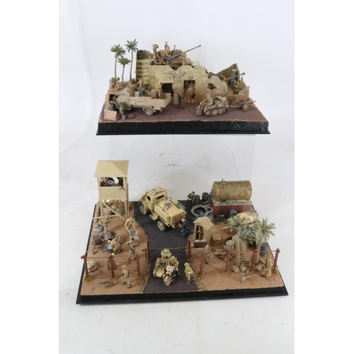 363 - Two dioramas in perspex cases of world war 2 North Africa operations, each case measures approx 31cm... 