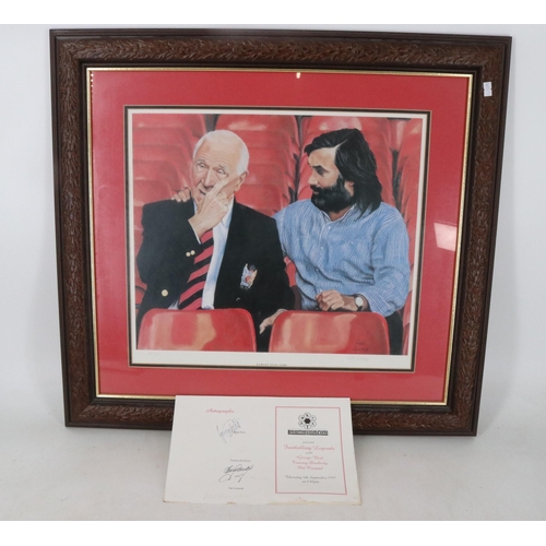 364 - Limited edition print 'Almost Full Time' 407/850 of George Best and Tommy Docherty and a programme o... 