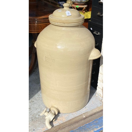 45A - An Impressive large Doulton London water jar with removable lid and tap (measures approx. 87cm tall)