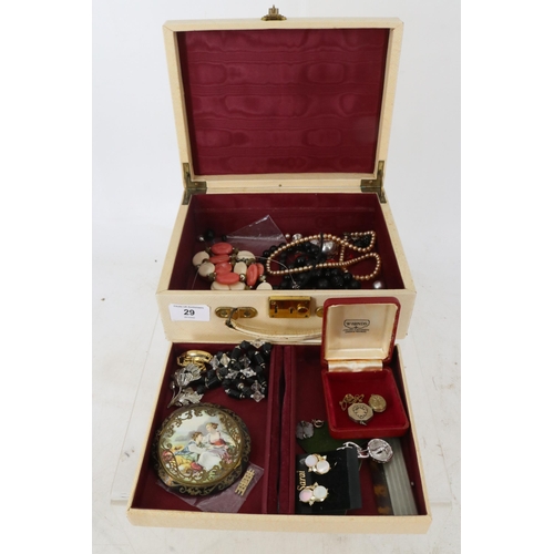 29 - Jewellery box and contents