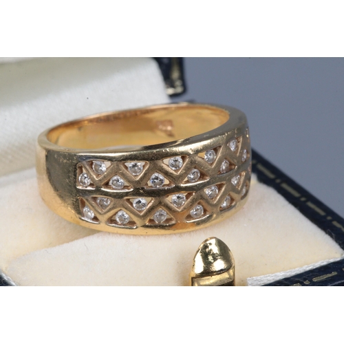 39 - 18ct gold and diamond half eternity ring. weight approx. 6.5g size approx. O