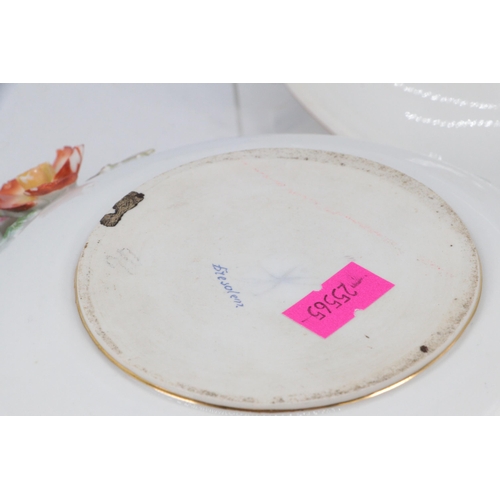 101 - Dresden porcelain lidded powder bowl with raised floral decoration showing various chips and nicks t... 