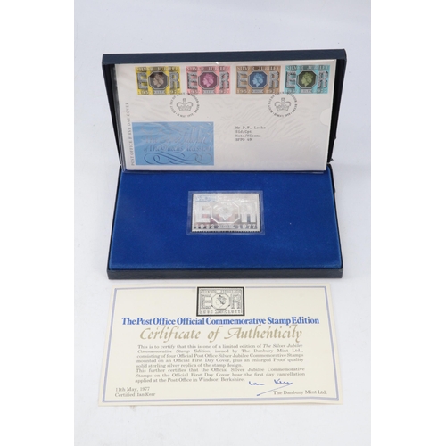 232 - Cased Silver Queens Jubilee Stamp ingot together with FDC