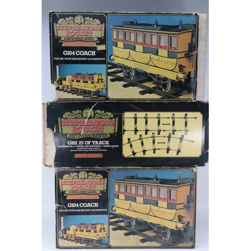 287 - A boxed Hornby railways Stephenson's rocket real steam train set with original box together with a b... 