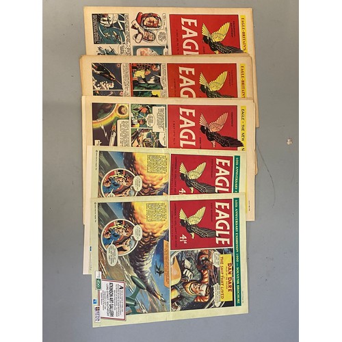 295 - A selection of Eagle comics to include 1950 issue 4, 13, 1951 volume 2 No. 23, Volume 2 No. 29, Volu... 