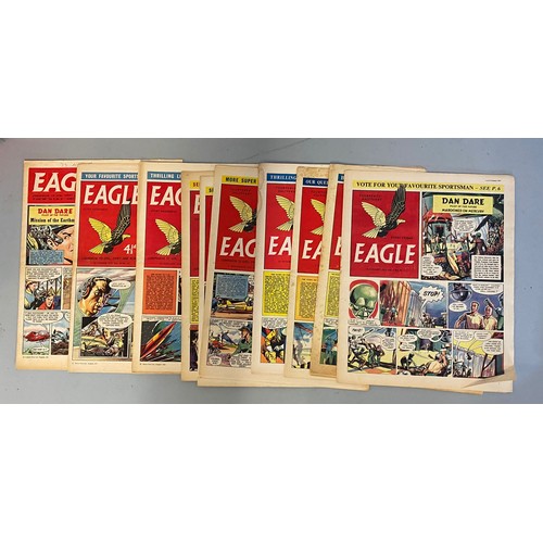 295 - A selection of Eagle comics to include 1950 issue 4, 13, 1951 volume 2 No. 23, Volume 2 No. 29, Volu... 