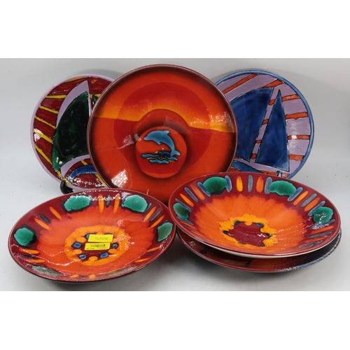 328 - Six contemporary Poole Pottery studio plates