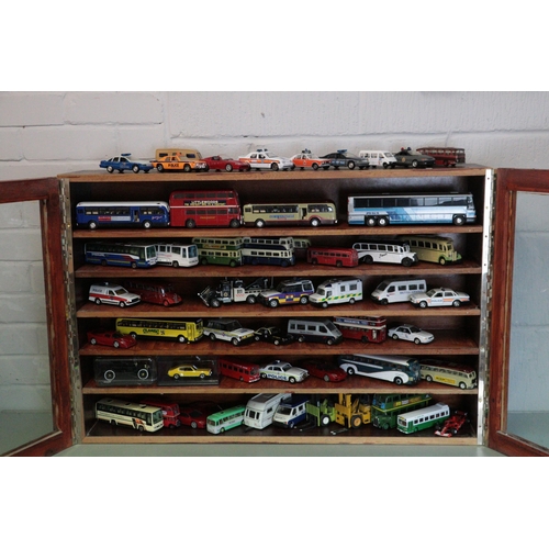 465 - Large quantity of assorted diecast including coaches, buses, sports cars and other emergency vehicle... 