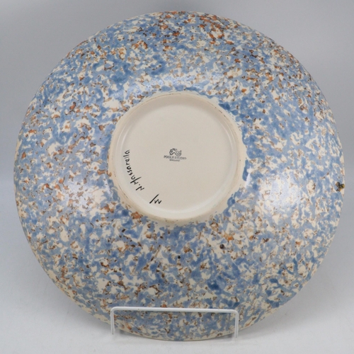 472 - Poole Pottery charger signed N. Massarella decorated with Butterflies (approx. 40cm diameter) with p... 