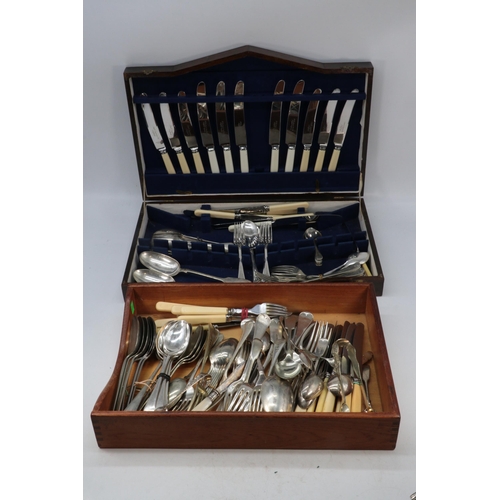 475 - Quantity of silver plated cutlery, Canteen of part cutlery.