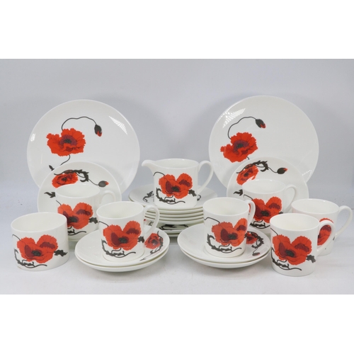 486 - Susie Cooper Poppycorn tea set cups saucers etc