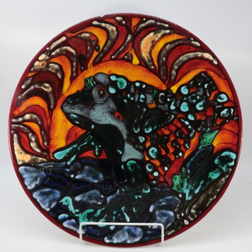 501 - A highly decorative Poole Pottery charger decorated fish? (approx 40.5cm diameter)