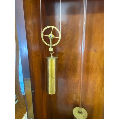 566 - Good quality 19th century mahogany cased regulator timepiece, with glazed pendulum door, the square ... 