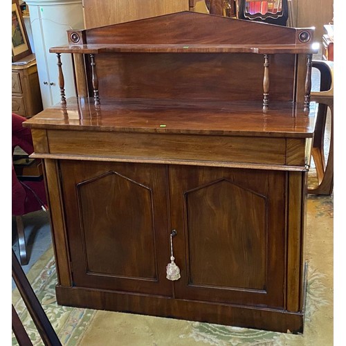 618 - Antique mahogany chiffonier sideboard with raised back. Size approx