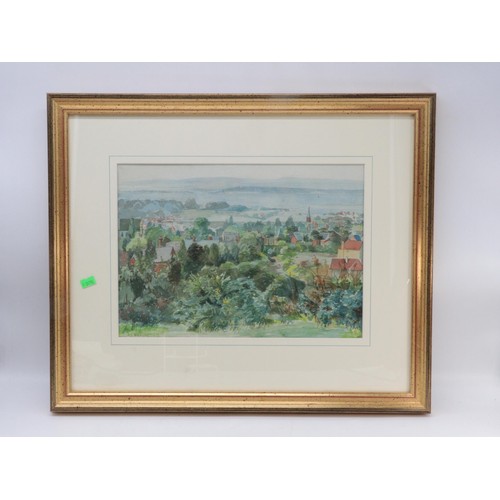 475A - A E Stevens watercolour from constitution Hill Parkstone 1927, reframed in modern gilt frame togethe... 