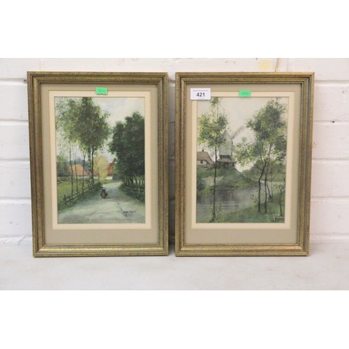 475A - A E Stevens watercolour from constitution Hill Parkstone 1927, reframed in modern gilt frame togethe... 