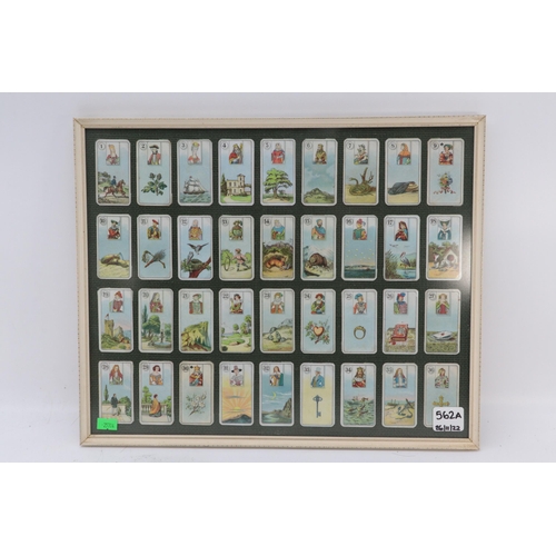 562A - Carreras fortune Telling set of 36 cigarette cards framed