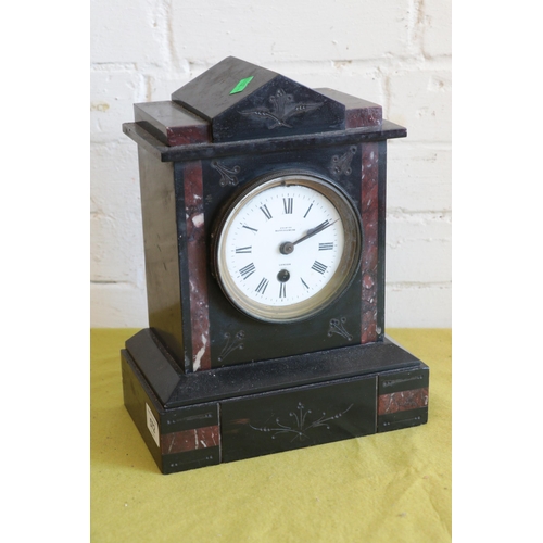 572 - A mappin and Webb slate cased clock (approx. 29cm tall)