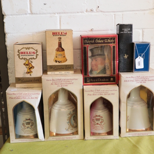 599 - A selection of boxed Bells Whisky decanters commemorative etc. We cannot guarantee the quality level... 