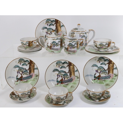 53 - A Japanese eggshell porcelain teaset