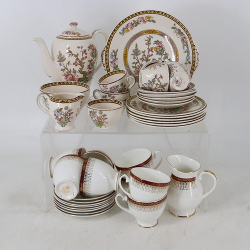 81 - Indian Tree coffee set with cake plate, sugar bowl, jug etc; Part set of Royal Grafton