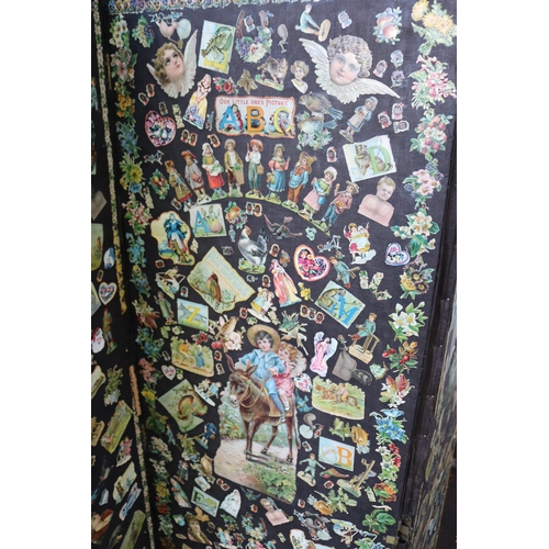 128 - Decoupage tri fold screen for restoration