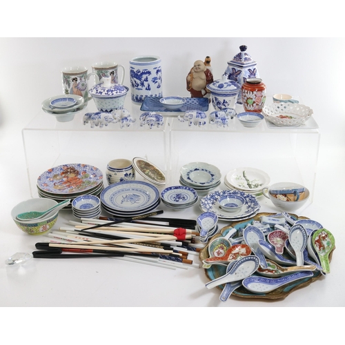 149 - A quantity of assorted Oriental ceramics, bowls, tablewear etc crates not included