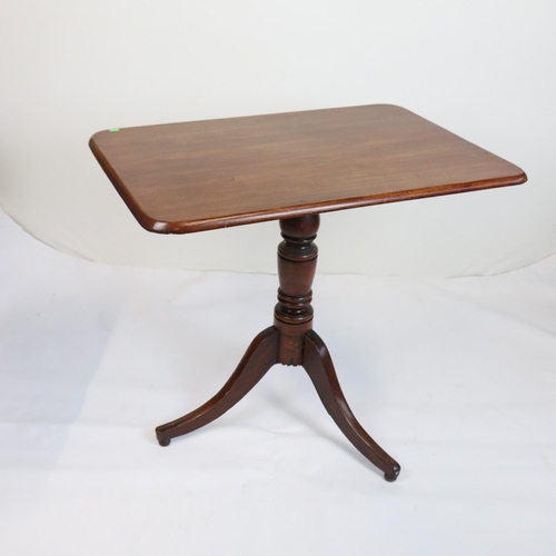 160 - Mahogany side table (repaired legs) together with a two tier table and a stained finish flip top tab... 