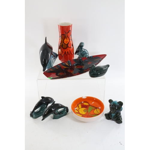 190 - Assorted Poole Pottery including Delphis (a/f) and Dolphins