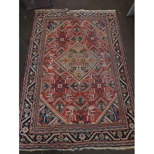 224 - Two Asian rugs, one measuring approx' 84 x 120cm, the other 139 x 134cm.