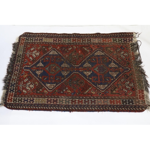 224 - Two Asian rugs, one measuring approx' 84 x 120cm, the other 139 x 134cm.