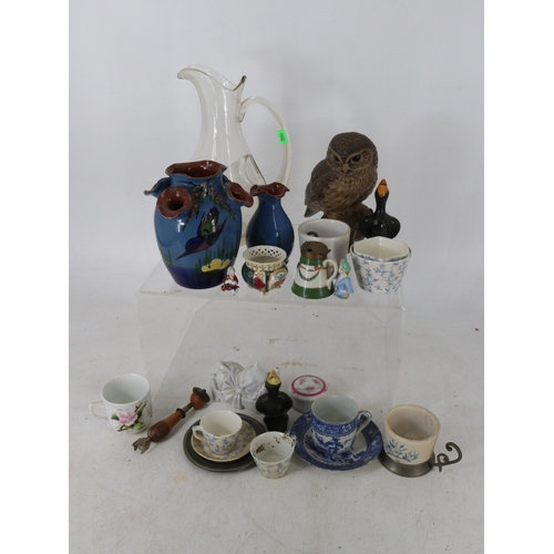 238 - Poole pottery stoneware Owl, Torquay pottery vases, pie funnels and other decorative ceramics.