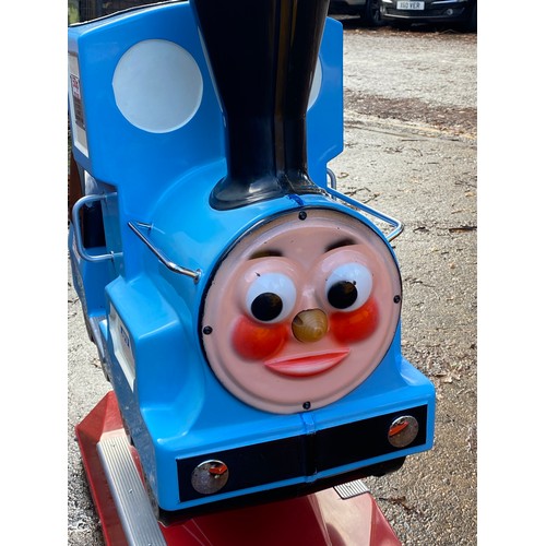 4 - A coin operated blue children's train ride. Has been seen working and functioning. Sold as a collect... 