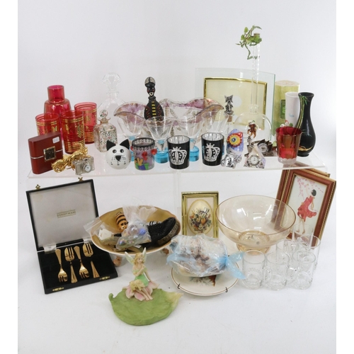 102 - Two cartons of clearance items; ornaments, homewares, statues, glass etc..