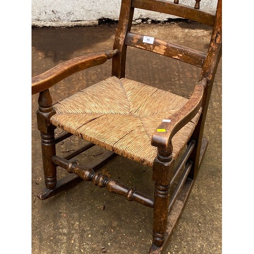 86 - Rush seat rocking chair