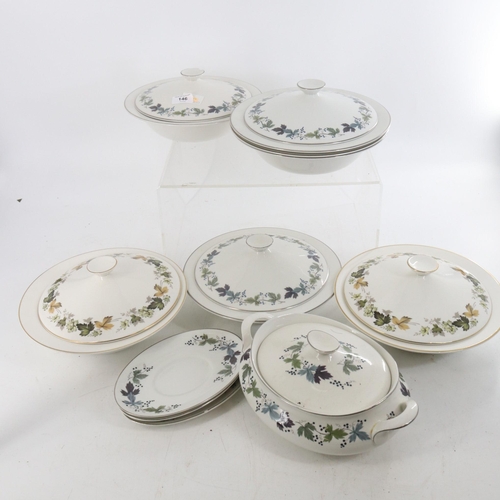 146 - Very large quantity of Royal Doulton Burgundy dinner ware, Tureens etc. There are a couple of “Larch... 