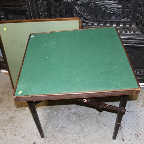 82 - Two vintage fold away card tables