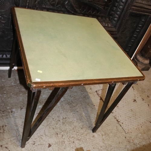 82 - Two vintage fold away card tables