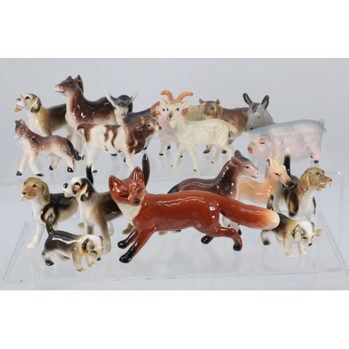 188 - Beswick Fox together with quantity of porcelain hounds etc