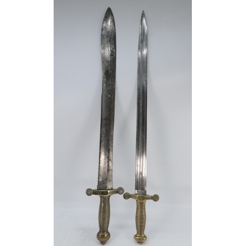 198 - Two Russian tasaks swords with scabbards (measure approx. 26