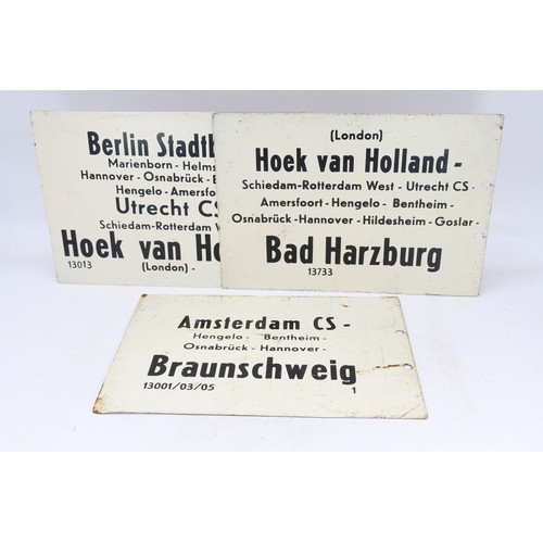 224 - Three railway interest double sided destination carriage signs