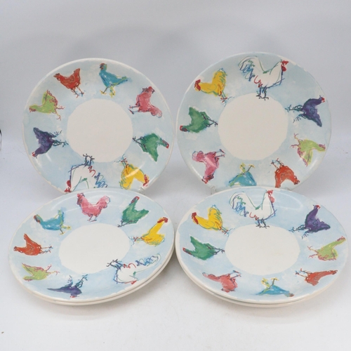 350 - Good quantity of Tiffany Roosters kitchen table ware including Cups, side plates, dinner plates and ... 