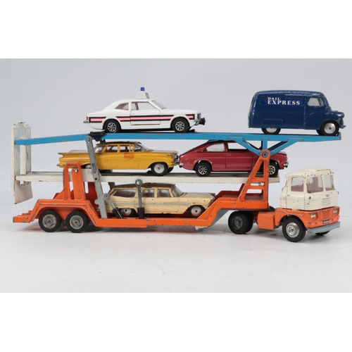 363 - Corgi Major carrimore tri deck transporter, together with another Corgi transporter and a selection ... 