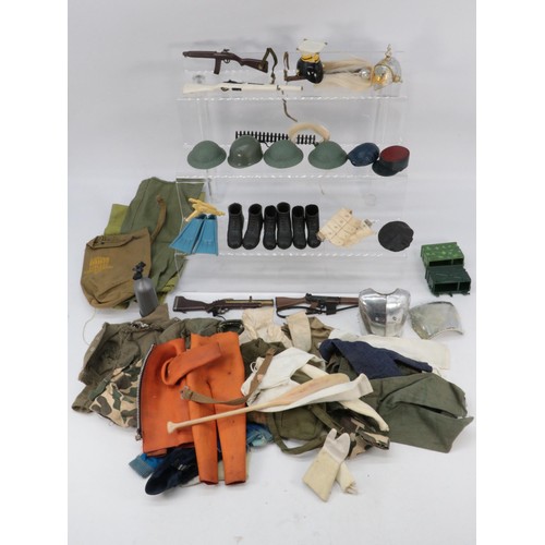 382 - Good quantity of vintage action man with horse, clothing and accessories