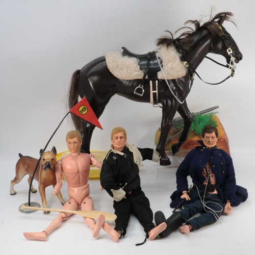 382 - Good quantity of vintage action man with horse, clothing and accessories