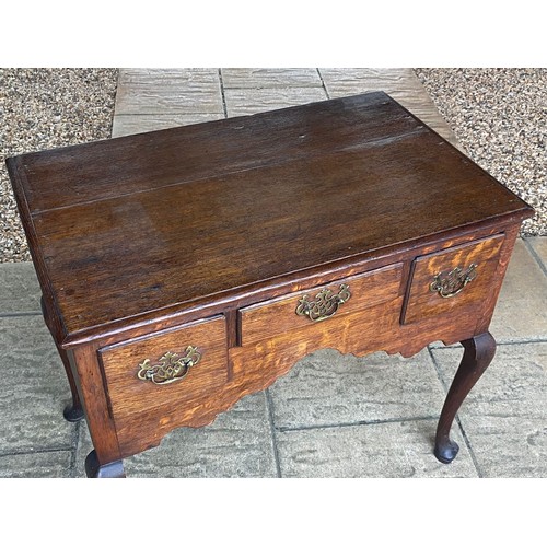 385 - 19th Century antique oak lowboy on cabriole legs